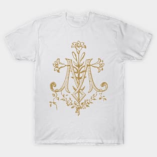 Vintage Virgin Mary Monogram Auspice Maria T-Shirt